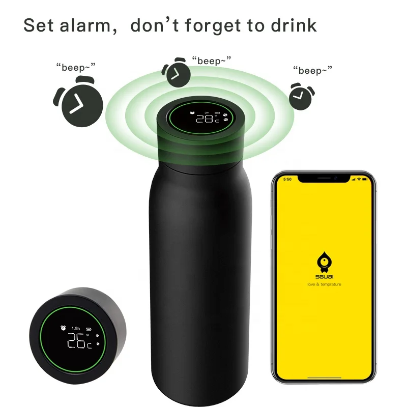  IoT Нержавеющая сталь Смарт бутылки для воды с мобильным телефоном приложение Tuya записи сколько унций или миллиметры вам