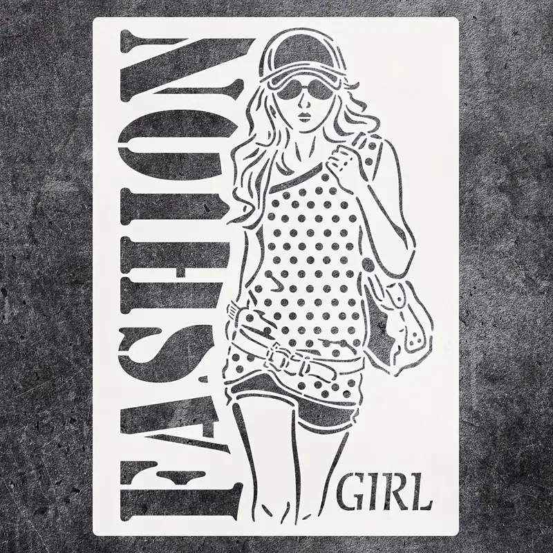 A4 Factory Custom Designs Reusable Plastic Fashion Girl Stencil Set Perfect for Home Wall Art, Wood, Canvas, Paper etc