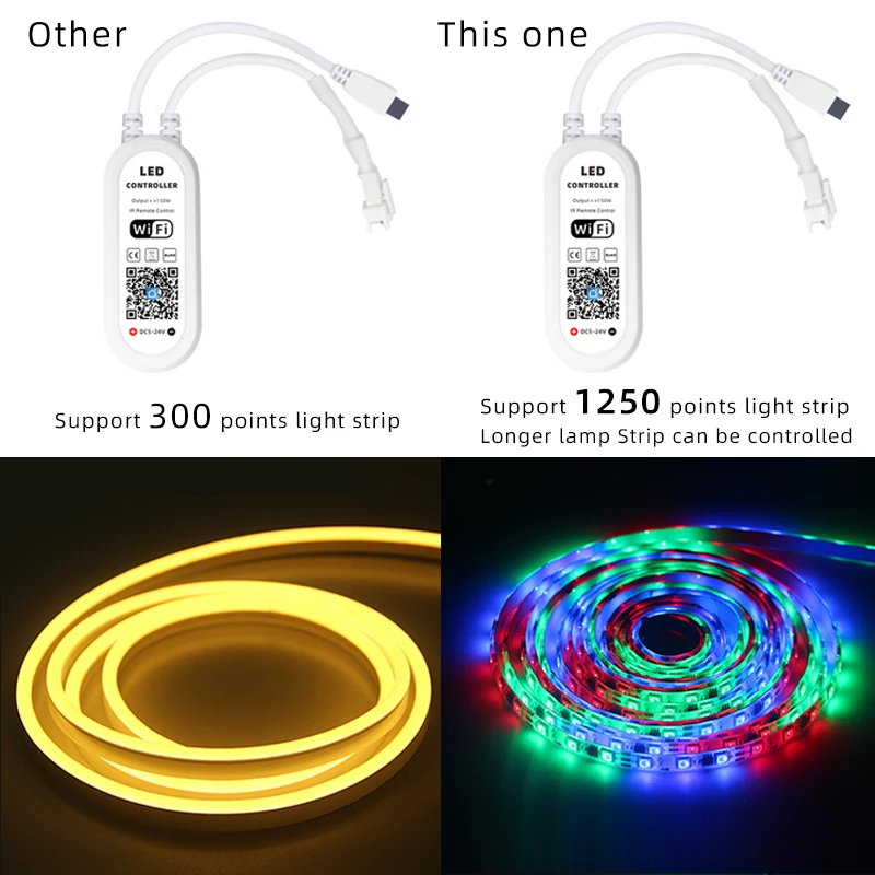 DC5-24V DIY приложение WIFI Пульт дистанционного управления TUTA Wifi RGBIC RGBW полноцветный цифровой музыкальный пиксель умный светодиодный контроллер