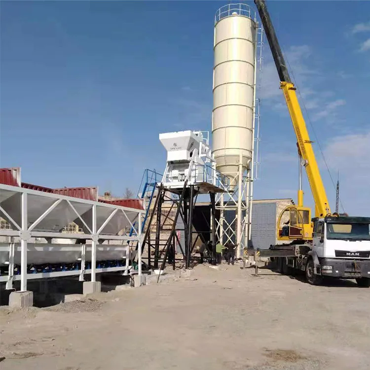 Engineering Construction Equipment HZS50 Concrete Mixer Machinery Concrete Mixing Plant with Twin Shaft Concrete Mixer