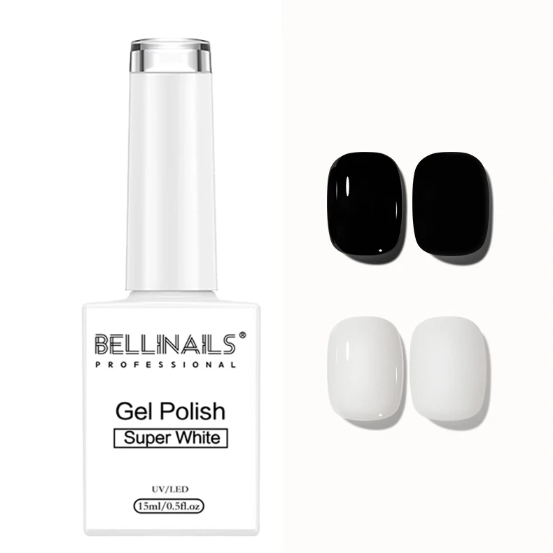 Bellinails Chinese Factory Private Custom Uv Nail Gel Private Label Painting Super White And Black Nail Art Polish
