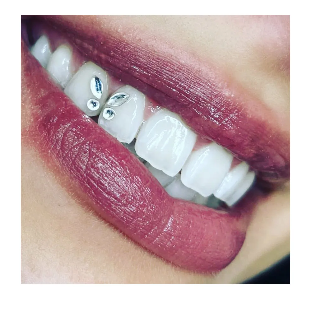 Tooth gems butterfly crystal diamond 100pcs