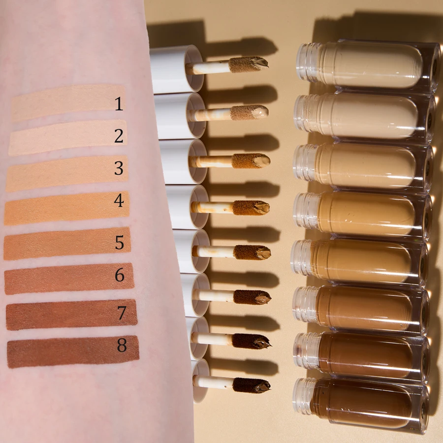 LOW MOQ Custom 8 Color Liquid Concealer Makeup Full Coverage Private Label Waterproof Foundation Concealer Pen SticK