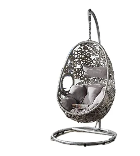 Wholesale European Style Outdoor Furniture Modern Luxury Patio Garden Balcony Rattan Adult Egg Swing Chair Seat with Stand