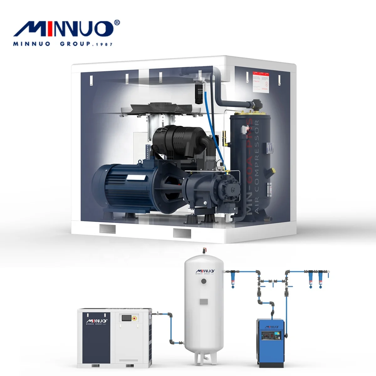 Direct Factory sale Good Quality portable screw air compressor 7.5kw power frequency global-oriented