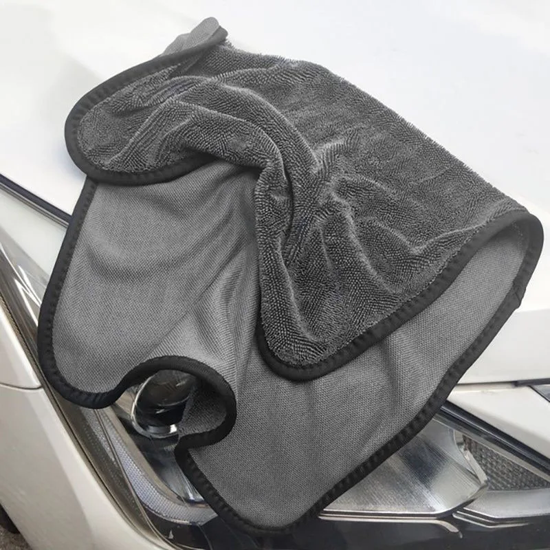 High quality 1200gsm 600gsm custom size car wash towel twisted loop microfiber car drying towel micro fiber towel for car
