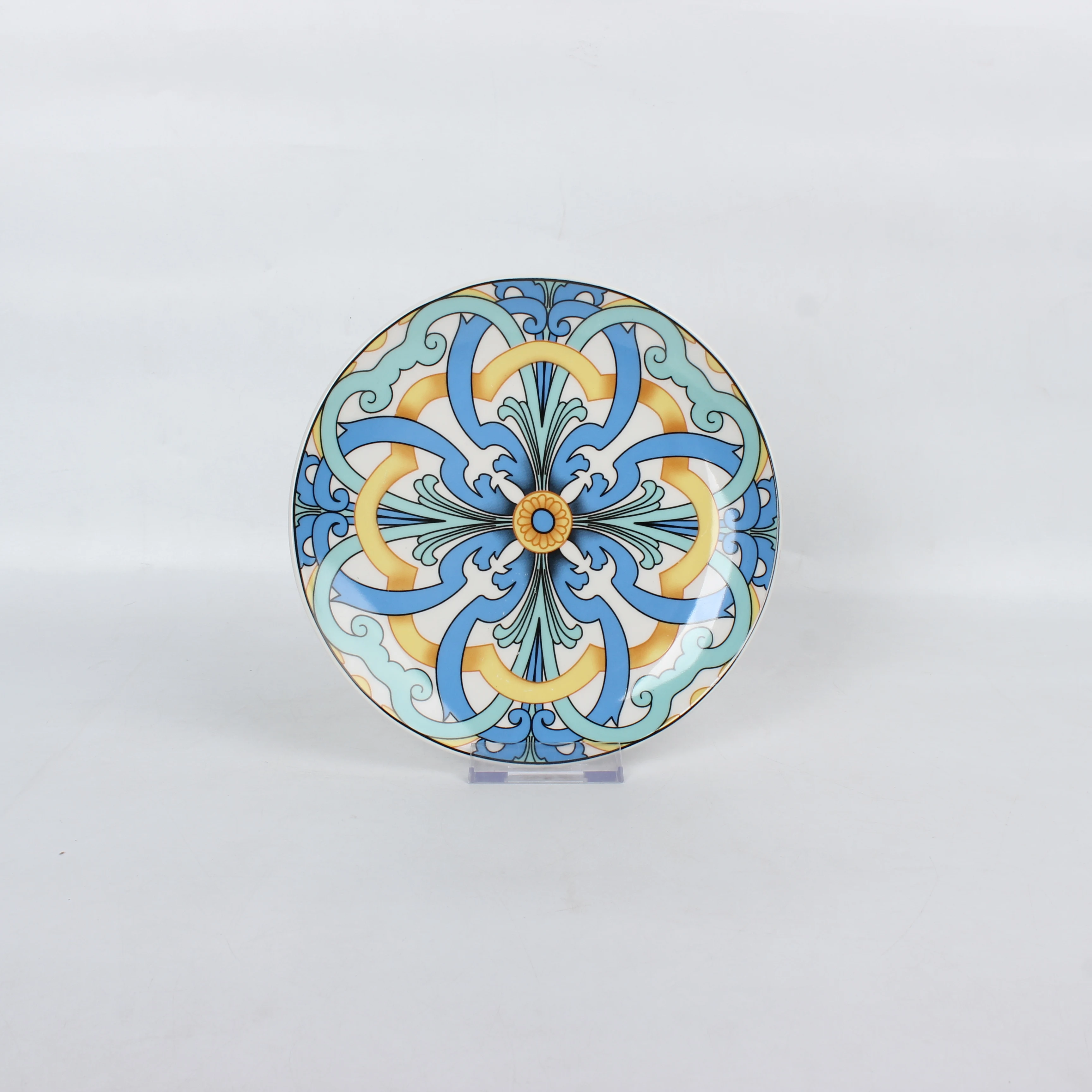 High quality 7.5 inch ceramic dishes set pad printing ceramic plates porcelain plates