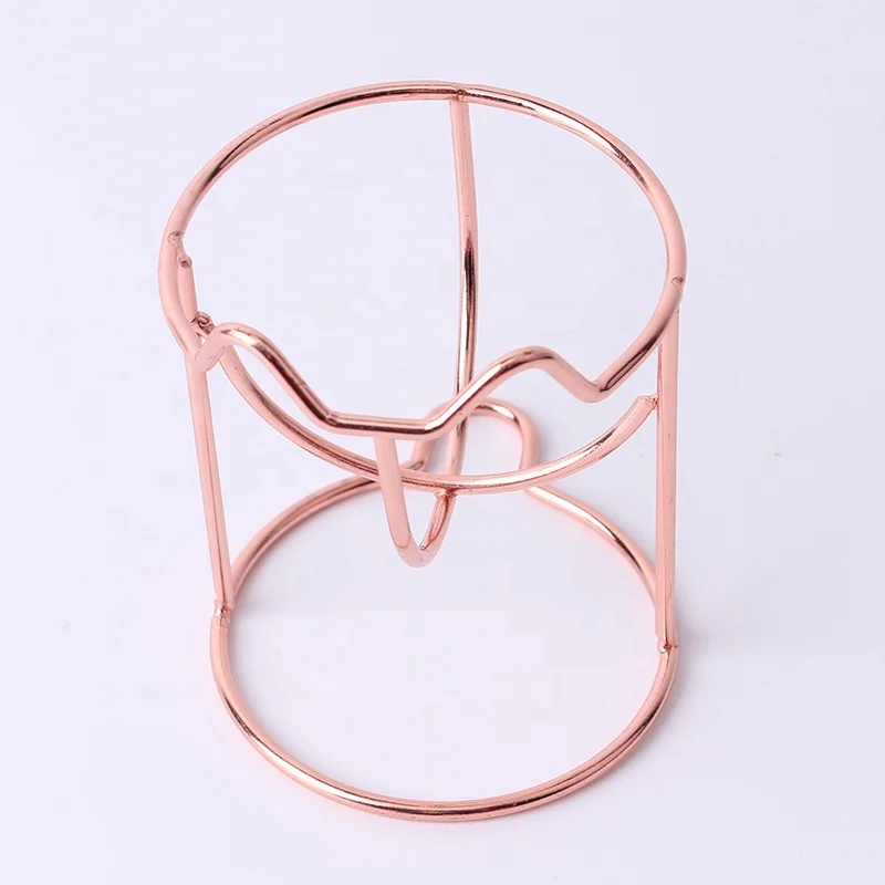 hot sale high quality stainless steel grooming tools makeup sponge holder egg shape sponge puff display stand