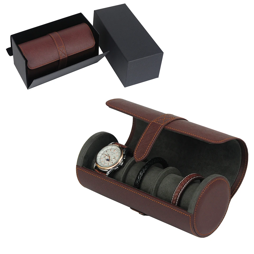Spot Supply Luxury Watch Box with Guards Travel  Leather Mens  Leather Watch Box Roll  Leather  Watch Box