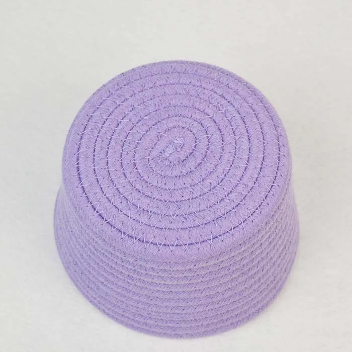 house hold storage bins cotton rope basket with handles for key