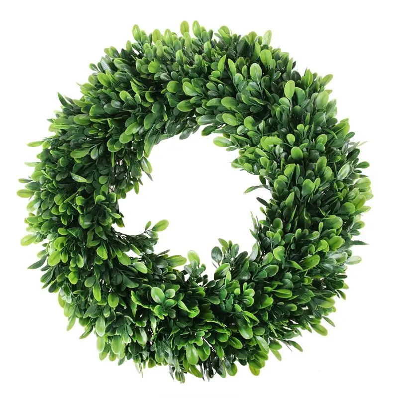 Wholesale Natural Door Hanging Wreath Boxwood Artificial Garland Green Wreath Spring Wreath For Party Decor