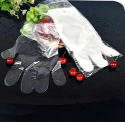 Clear Plastic Disposable Food Grade Kitchen Embossed Poly Pe Gloves