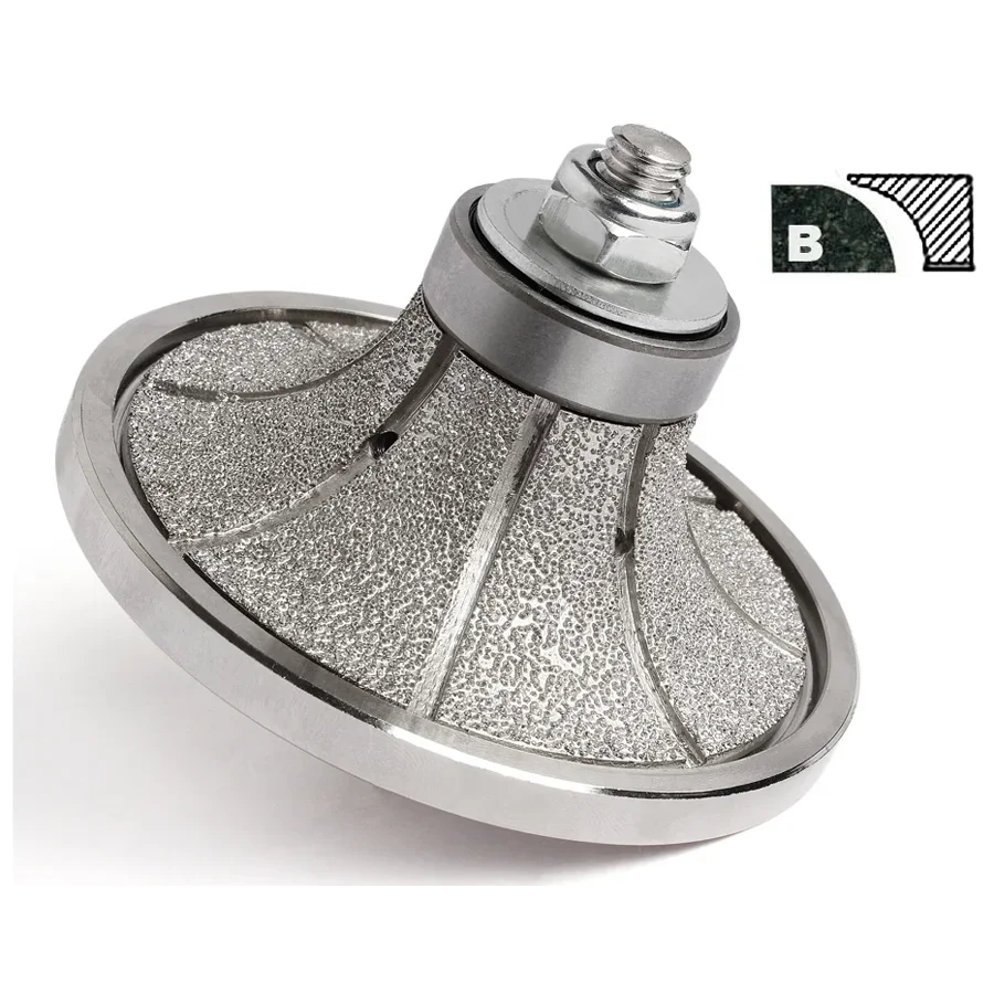 Z LION Vacuum Brazed half bull nose edge profiling wheel diamond edge grinding wheel