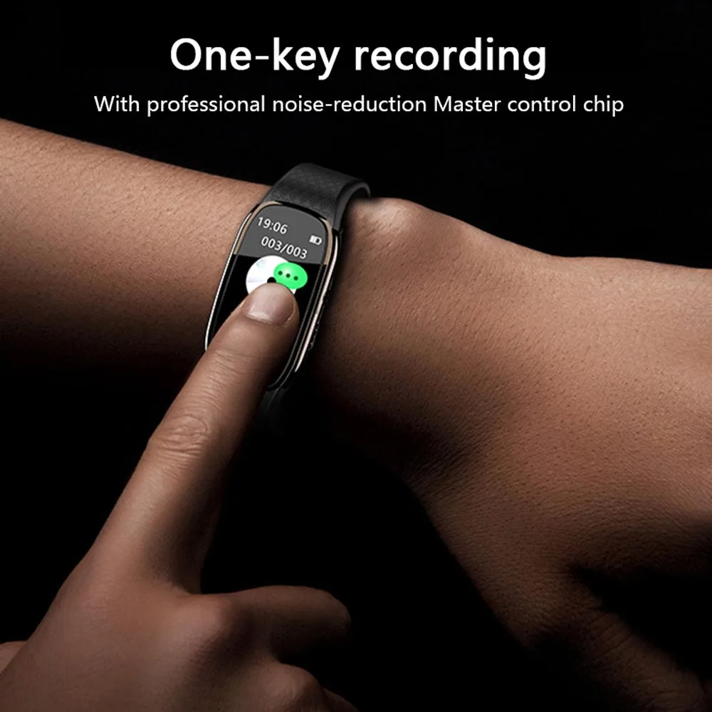 Voice Activate Digital Voice Recorder Watch Music Player Pedometer Smart Wristband Stealth Dictaphone PQ149