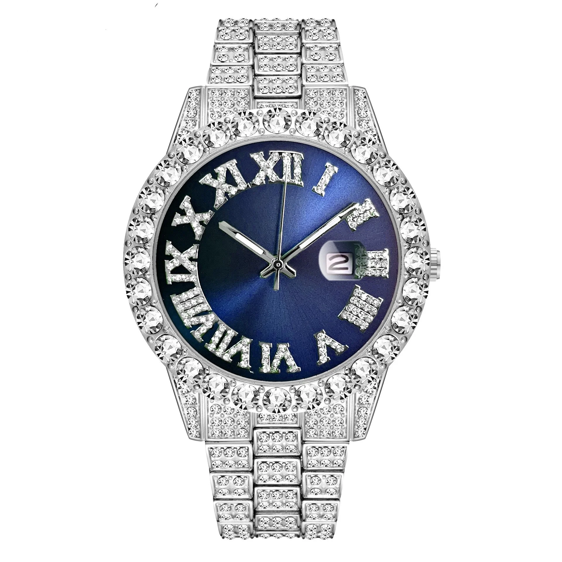 Luxury Rhinestone Studded Watch with colored Dial For Women Ready to Ship