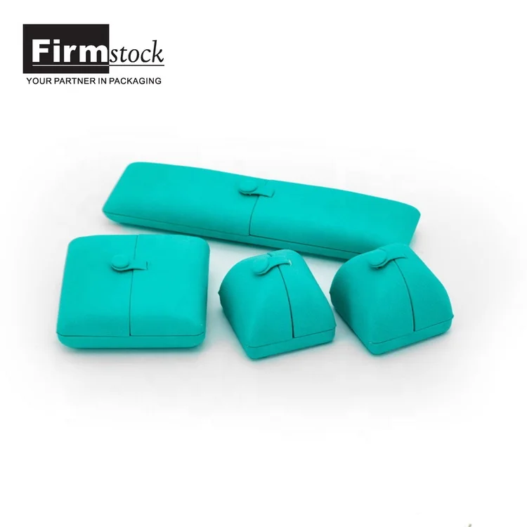 
Custom Luxury Plastic with button and green velvet mini size Jewelry Packaging box for jewelry 