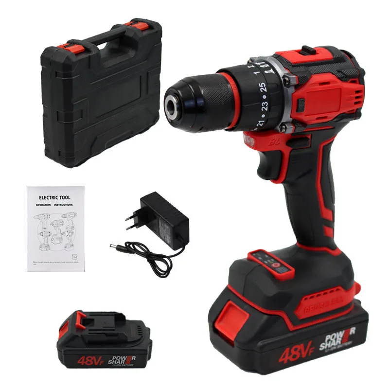 LARIX 48V Three Function Impact Drill Cordless Handheld Electric Drill Electric Screwdriver wireless Drill