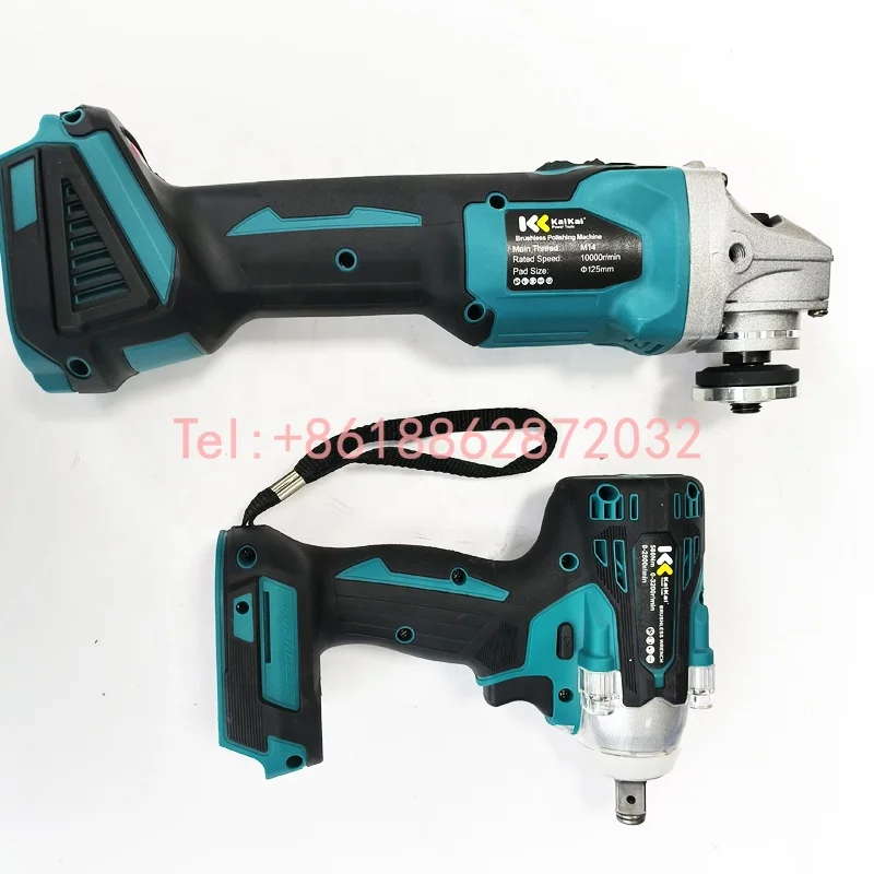 Set of 2pcs Power Tools 21V Lithium Battery Brushless Electric Wrench Cordless 12V Angle grinder Combination Tool Set