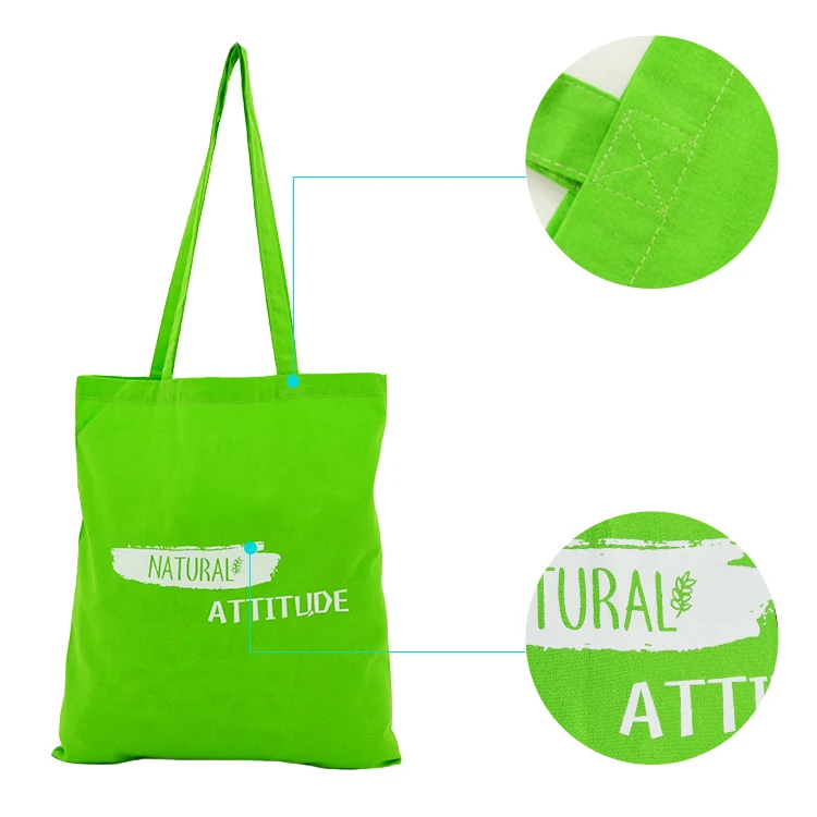 Basic style promotional 100% natural eco friendly cotton shopping bag portable shop bag