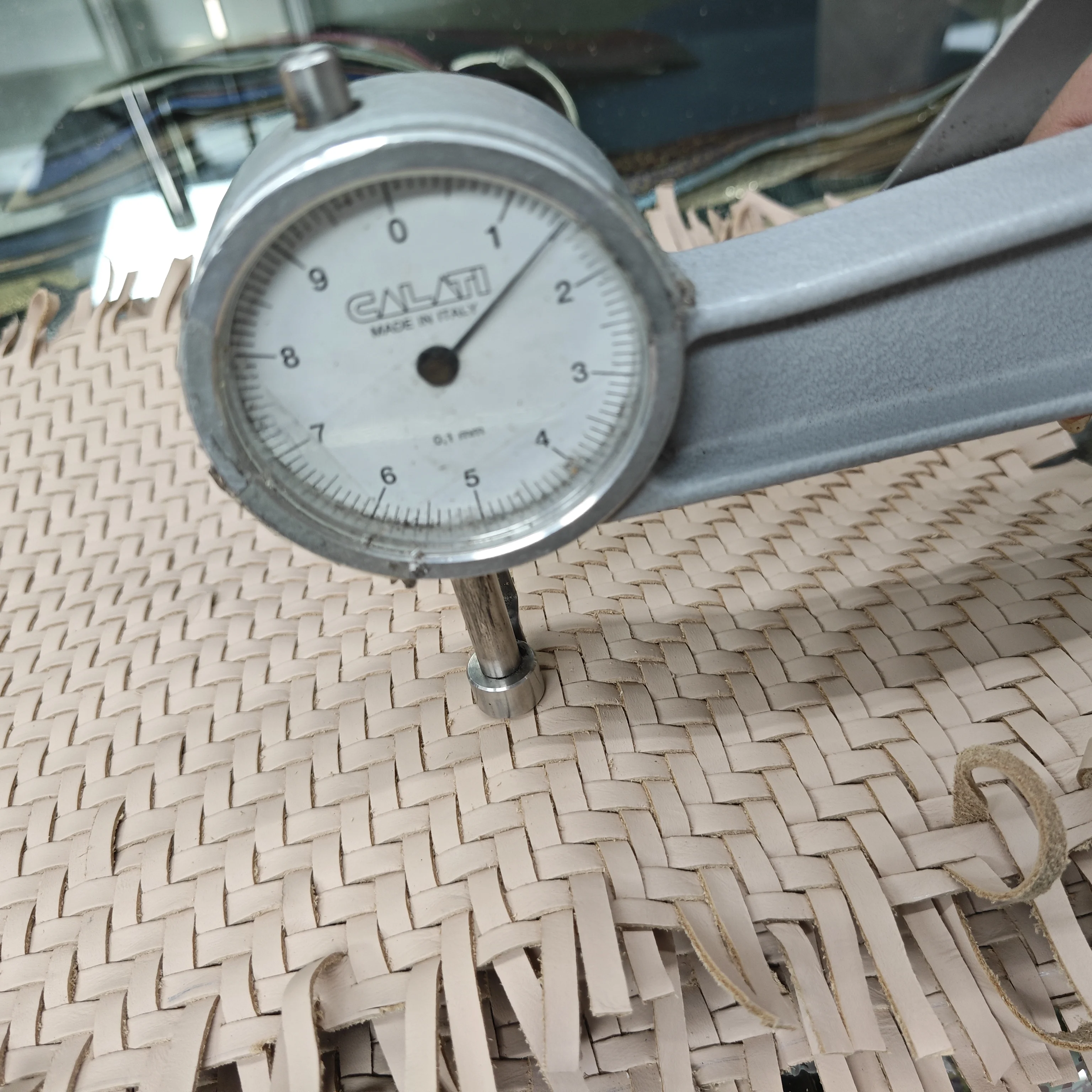 Garment braided cow leather fabric handmade woven first layer genuine cowhide