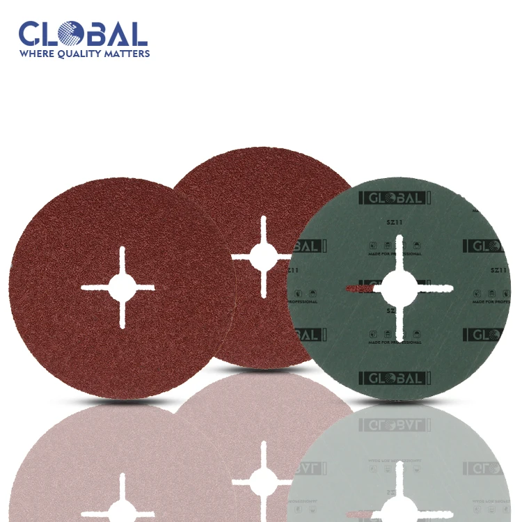 Red Aluminum Oxide Cross Hole Grinding Sandpaper Discs Sanding Wheel Abrasive Fiber Disc