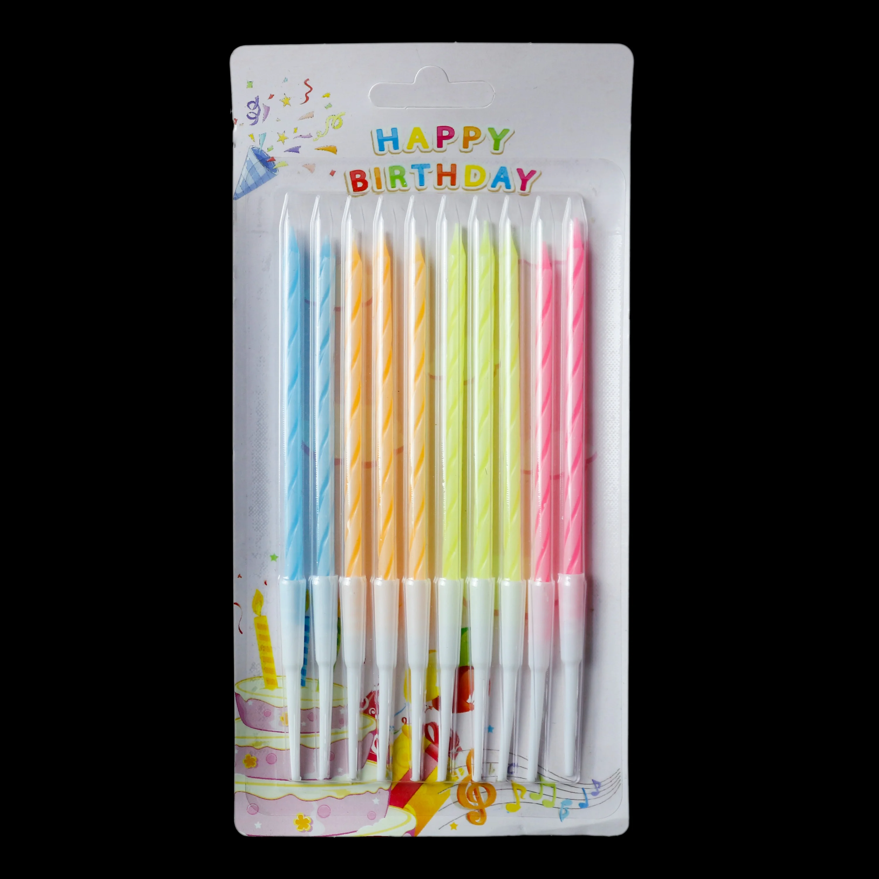 Factory outlet rainbow colored threaded candle cake decorated with festive atmosphere birthday party
