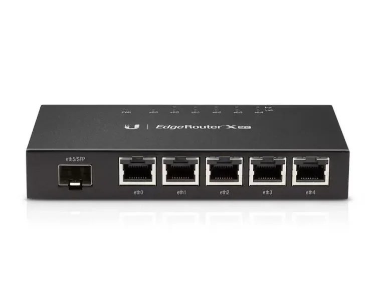 Ubiquiti ER-X-SFP Компактный гигабитный маршрутизатор 5 10/100/1000 портов RJ45 с 1 портом SFP маршрутизатор ER-X-SFP