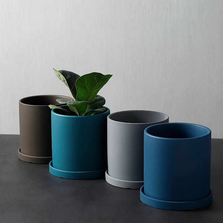 Flower pots manufacturers nordic customized sizes color matte cylinder succulent flowerpot wholesalers pot clay bonsai pot