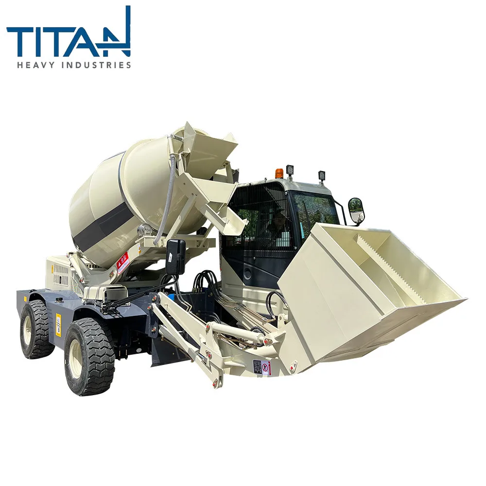TITAN Official TL2500 Mobile Concrete Mixer Truck 2.5m3 Self-Loading with Automatic Pump & Engine for Construction Industries