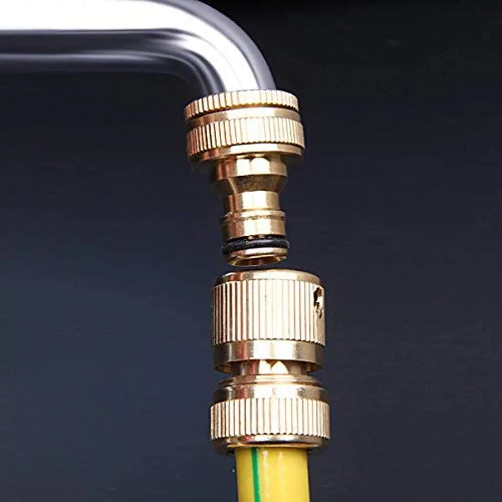 Garden Hose Tap Connector Brass Female Threaded Tap Connector for Hosepipe, Threaded Faucet Adapter