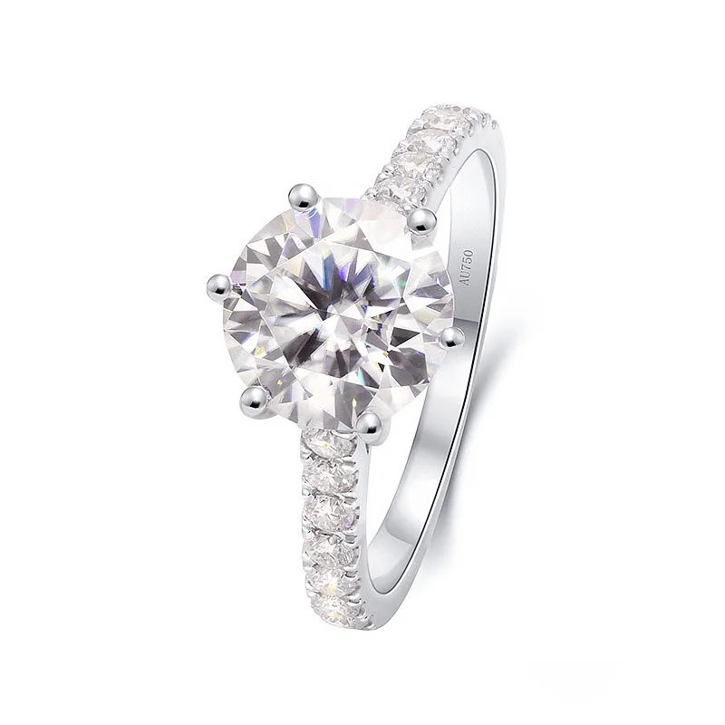 18k White Gold 50 Points 1 Carat Cultured Diamond Ring Synthetic Diamond Lab Cultured Diamond Ring for Women