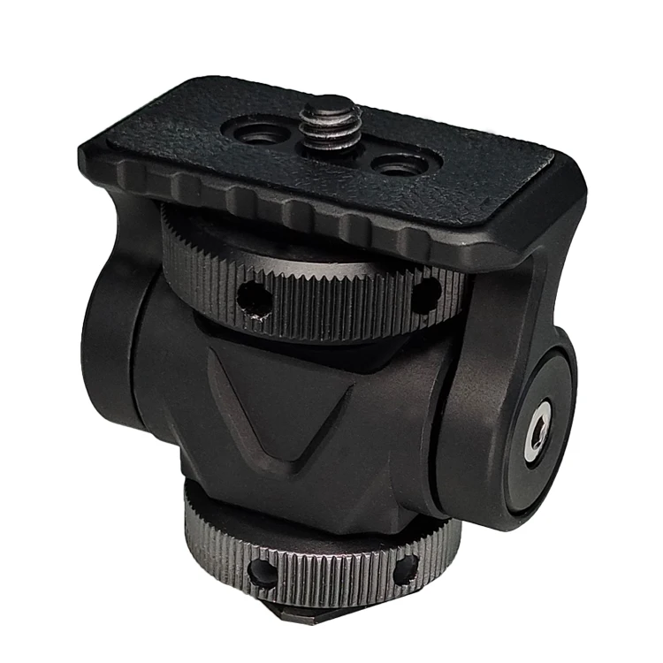 360 Degree Adjustable gimbal stabilizer Monitor Ball head with Cold Shoe 1/4 screw
