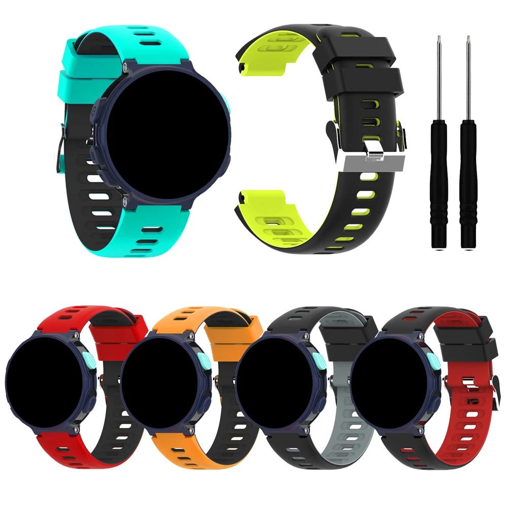 Силиконовый ремешок для наручных часов Garmin Forerunner220/230/235/620/630/735xt сменный двухцветный Forerunner