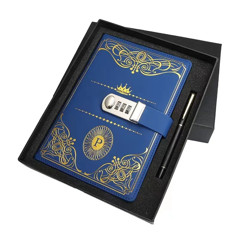 Factory wholesale notebook with lock retro atmosphere notebook business office notepad A5 tally book