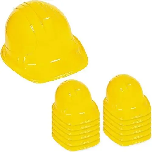 Cheap Construction Hard Hats Soft Plastic Yellow Kids Party Hat for Construction Birthday Children Engineer Theme Party