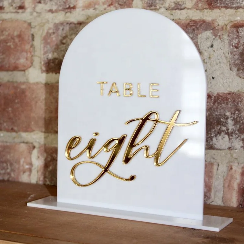 Modern Arched Table Number Acrylic Table Numbers Arch Wedding Sign Gold Mirror Sign Wedding Table Decorations