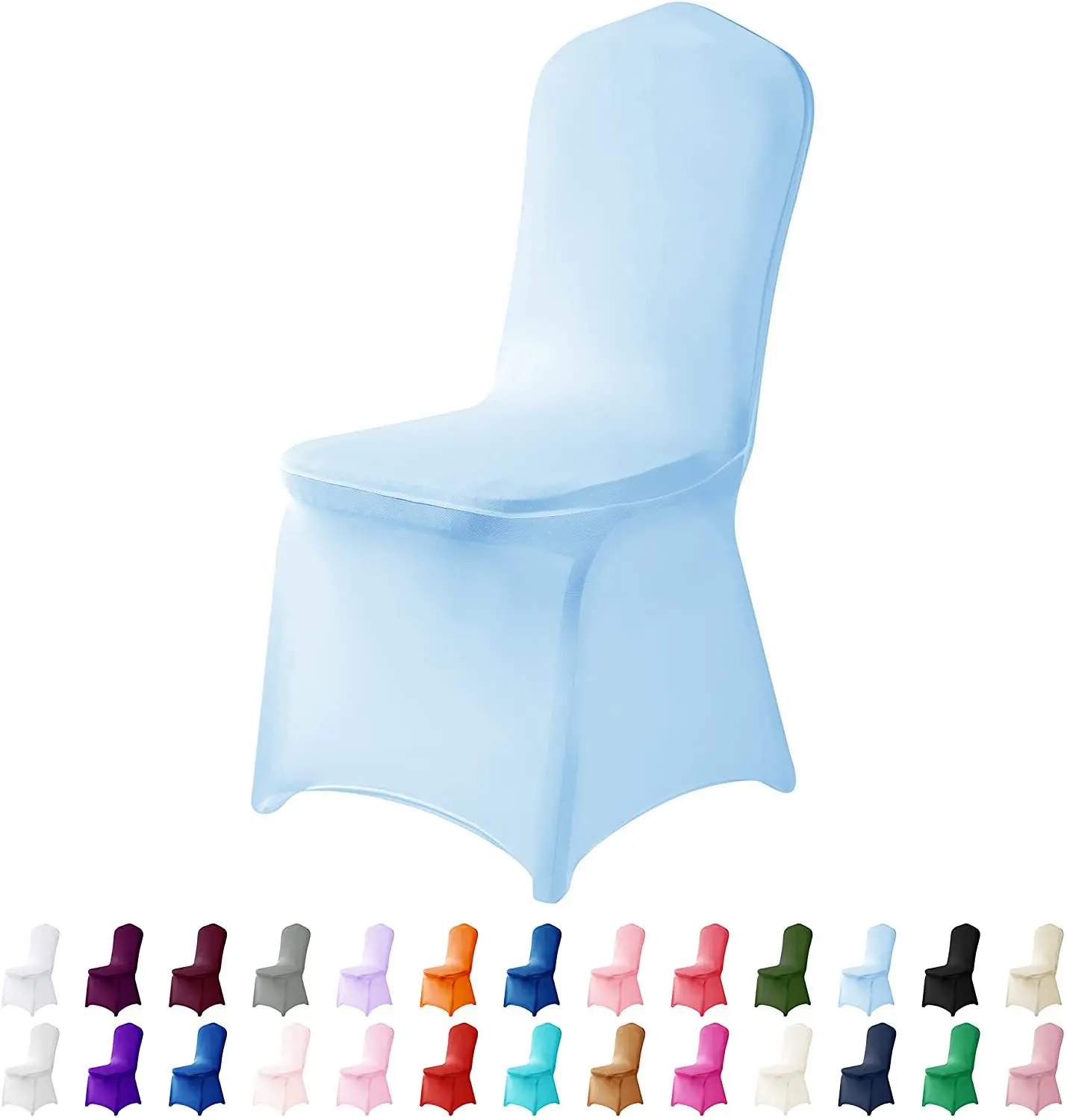 China Wholesale Wedding Housses De Chaise/spandex Chair Cover Material Wedding Decorations Blue Stretch Chair Cover