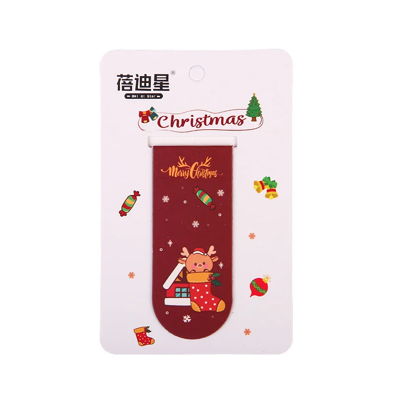 Exquisite Creative Magnetic Bookmark for Girls Various Christmas-Themed Bookmarks for Personalized Book Binding