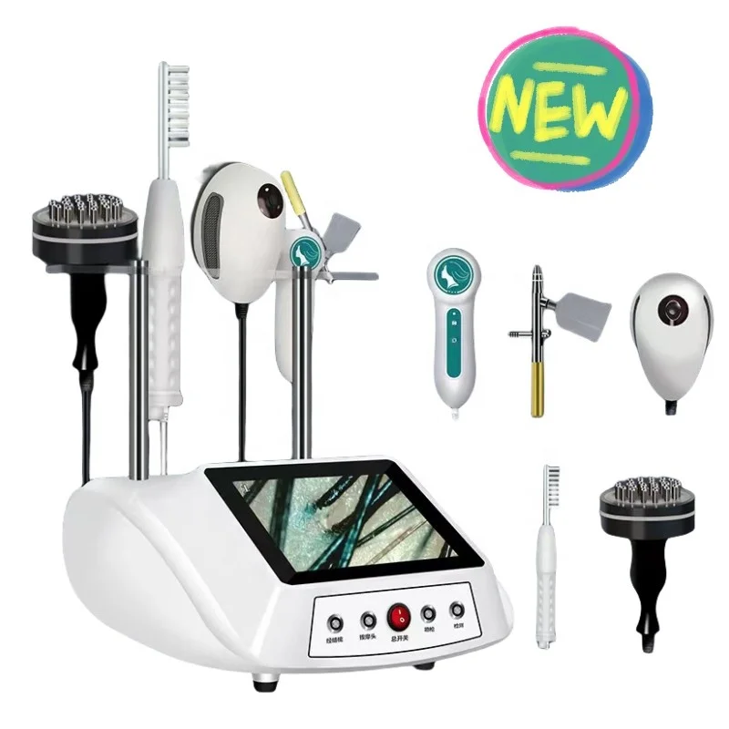 5 In 1 Professional Hair Scalp Treatment Scalp Massager With Hair Follicle Detection Analysis Hair Regrowth Machine
