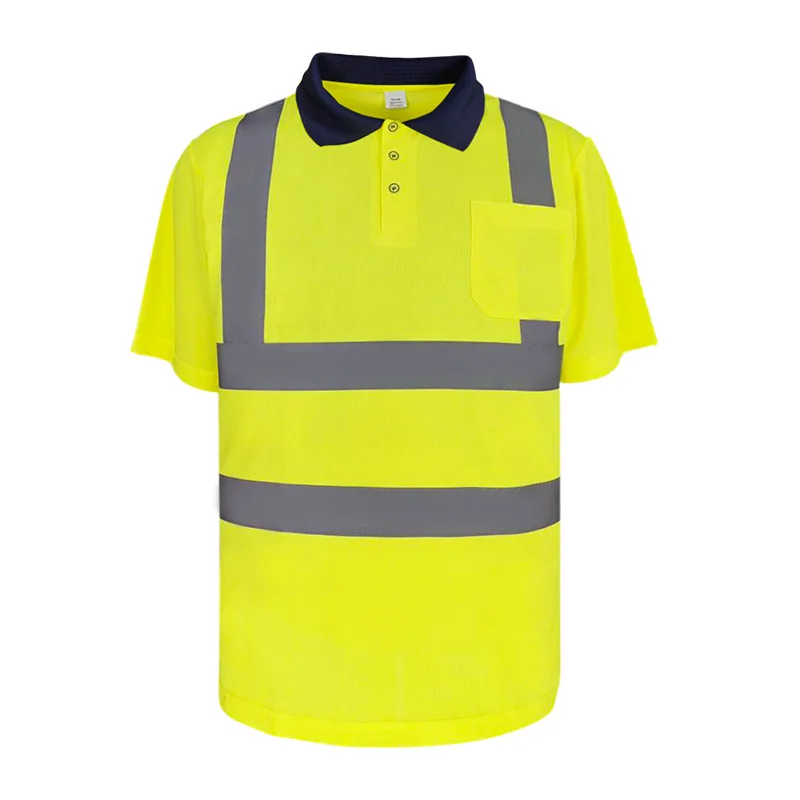 WEJUMP Hi Vis Polo T-shirt safety Workwear short sleeve polo t-shirt t shirt Safety Security Work Construction