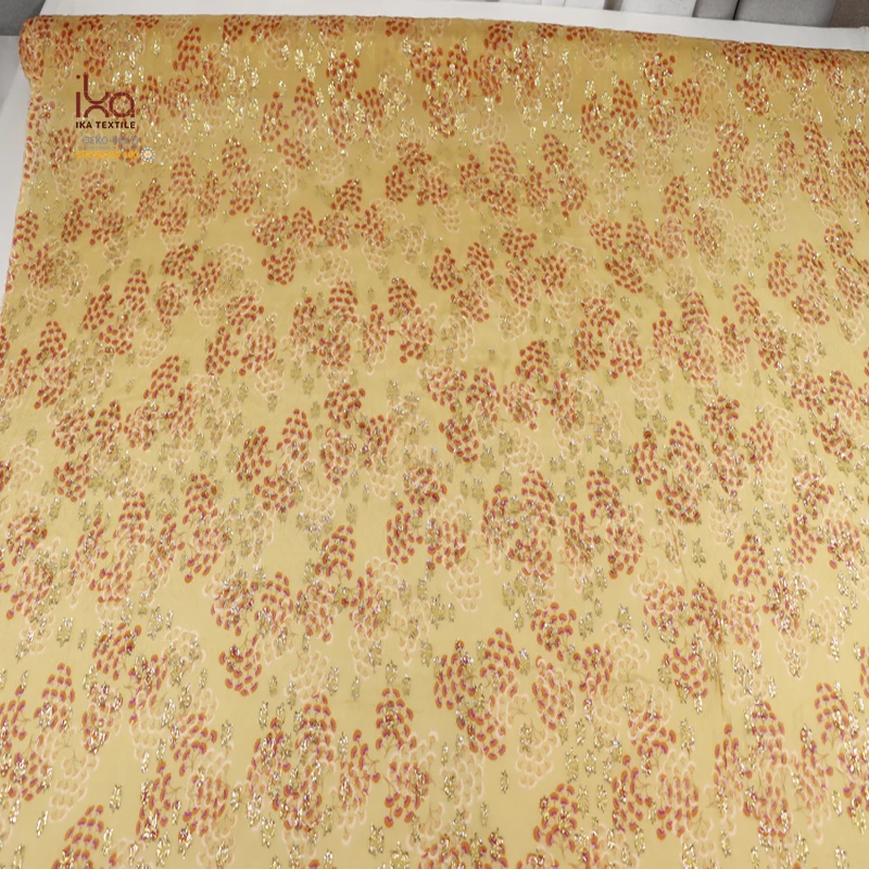 Eco-friendly Luxury Yellow Star Digital Fabric Printing Cotton Silk