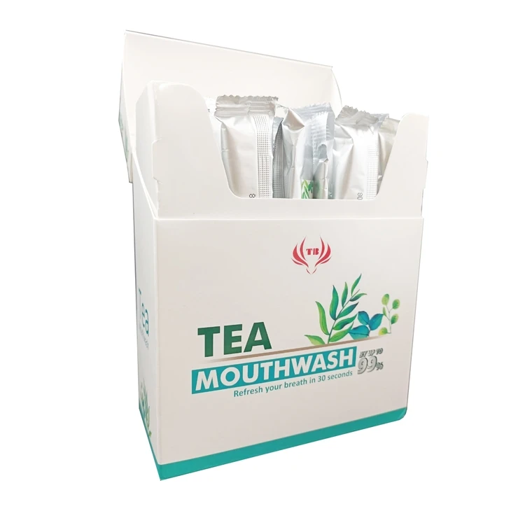 2021 most popular wholesale antiseptic sachet hotel mouthwash with tea polyphenols