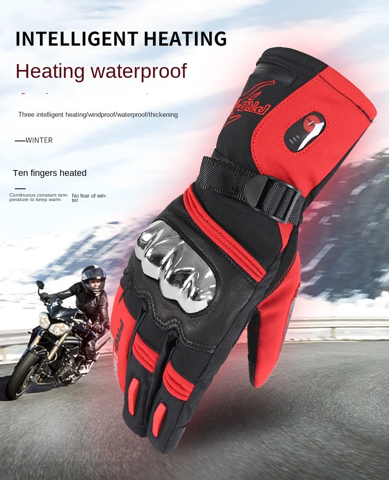Fleece charging thermal waterproof gloves protective cycling outdoor off-road road fist shell
