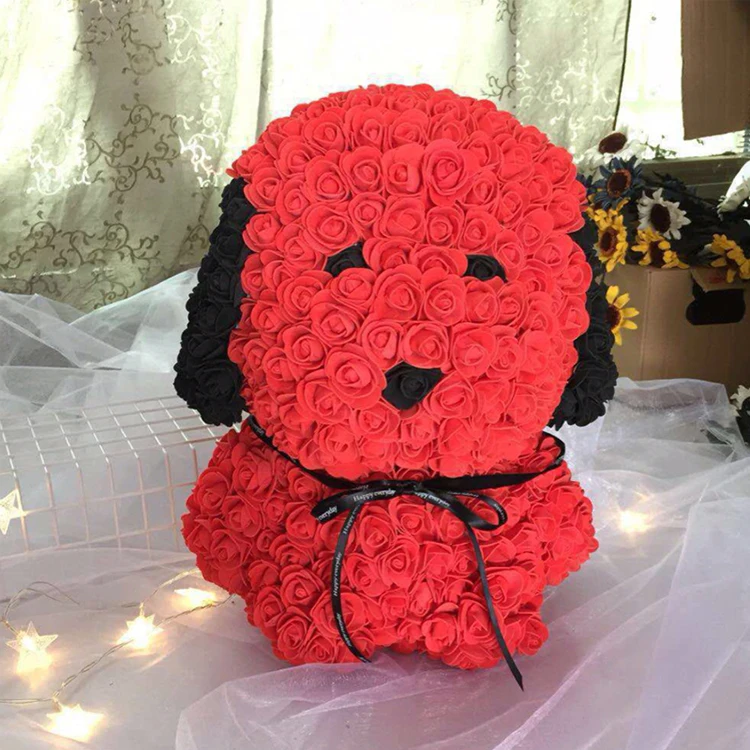 
2019 Hot Sale Weddings Party Christmas Valentines Day Love Engagement Rose Flower Foam Rose Dog 