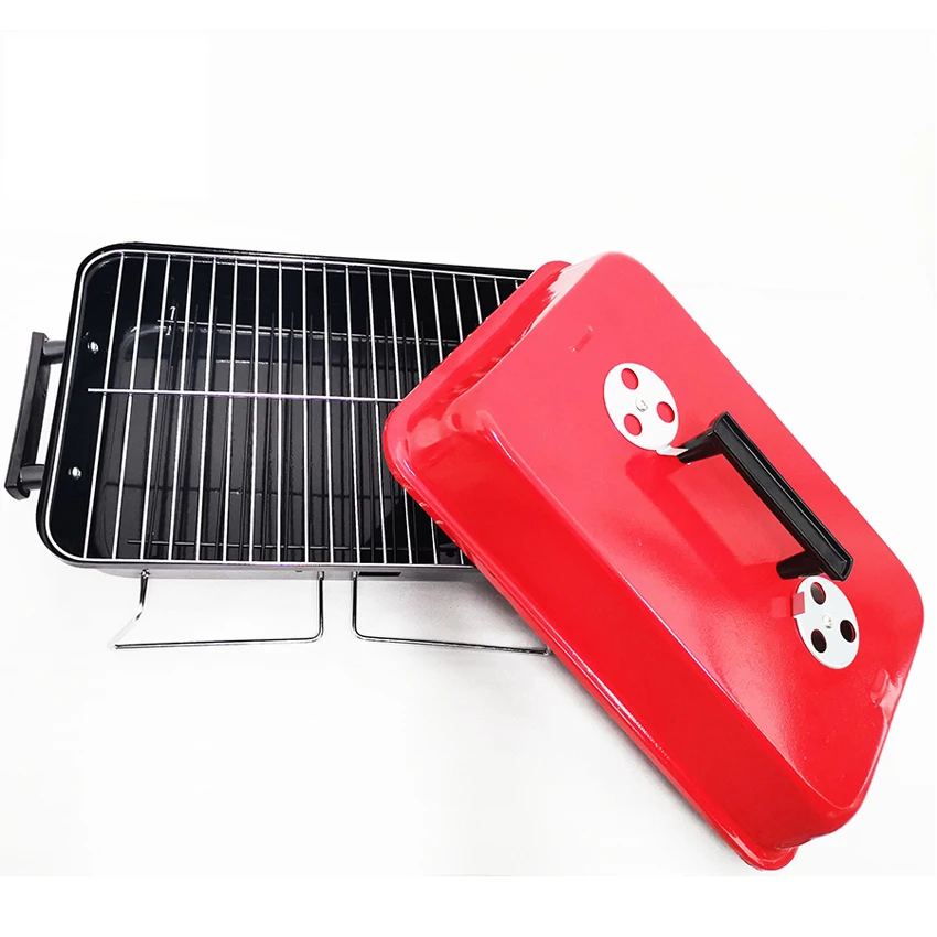 Hot sale mini Square hamburger barbeque camping charcoal bbq grill portable machine