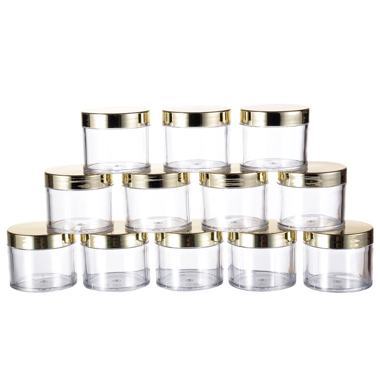 5g 7g 15g 20g 30g 60g 120g 300g Nail Dip Powder Jar 10oz Art Glitter Plastic Jars with Gold Lid