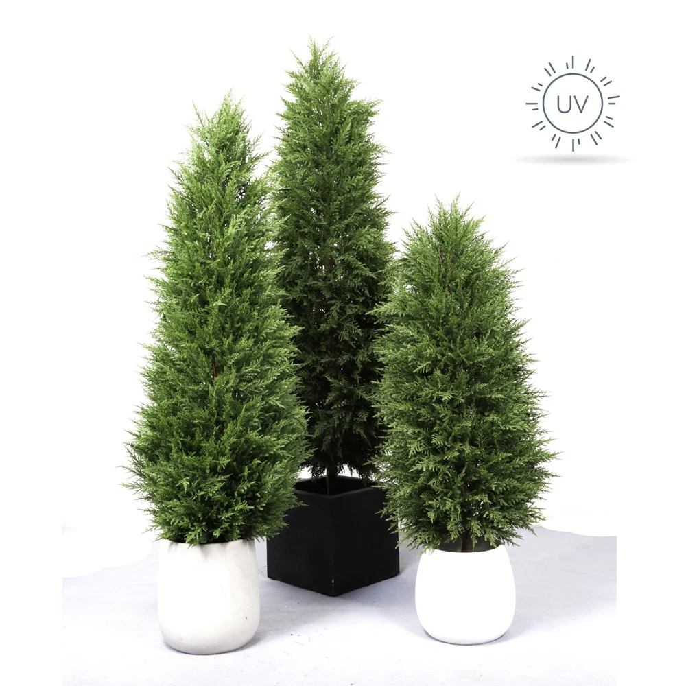 Artificial Plants Faux Topiary Fake Pine Trees Greenery Boxwood Plastic Bonsai Plantas Artificiales Outdoor Indoor Decor