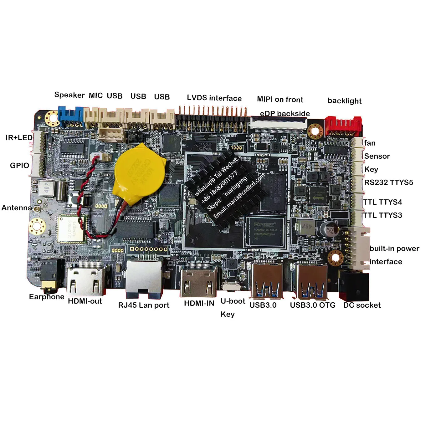 RK3588 Rockchip высокопроизводительный 8 ядер 64 бит Android 13/4 + г емкость аккумулятора 11000 мАч цифровой/планшет/панель/материнская плата 5G