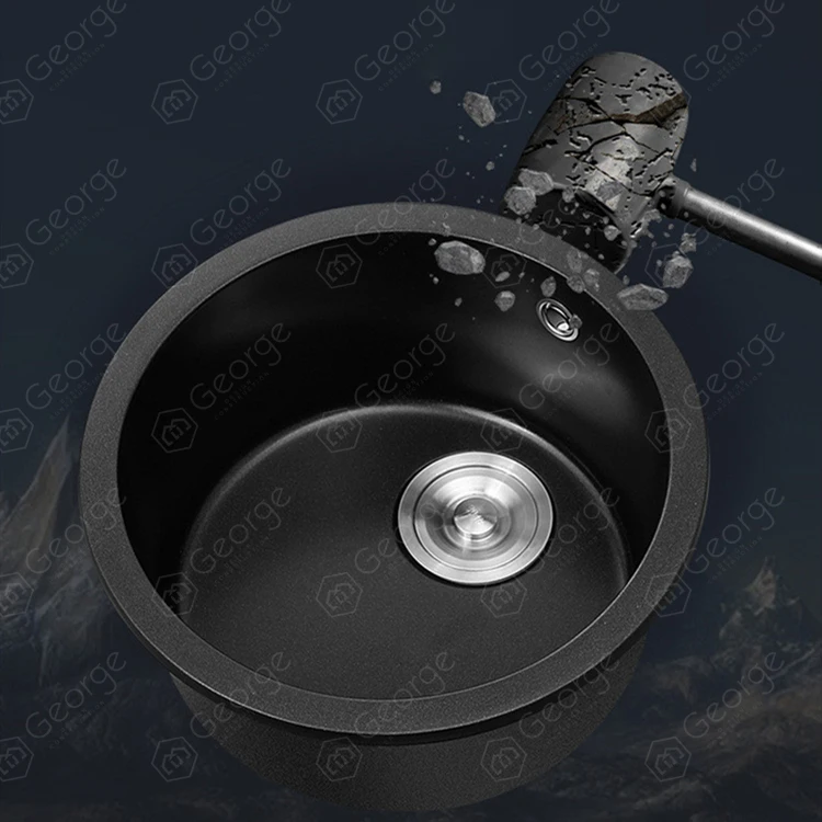 
countertop and undercounter installation bar counter save space round small quartz stone kitchen sink 