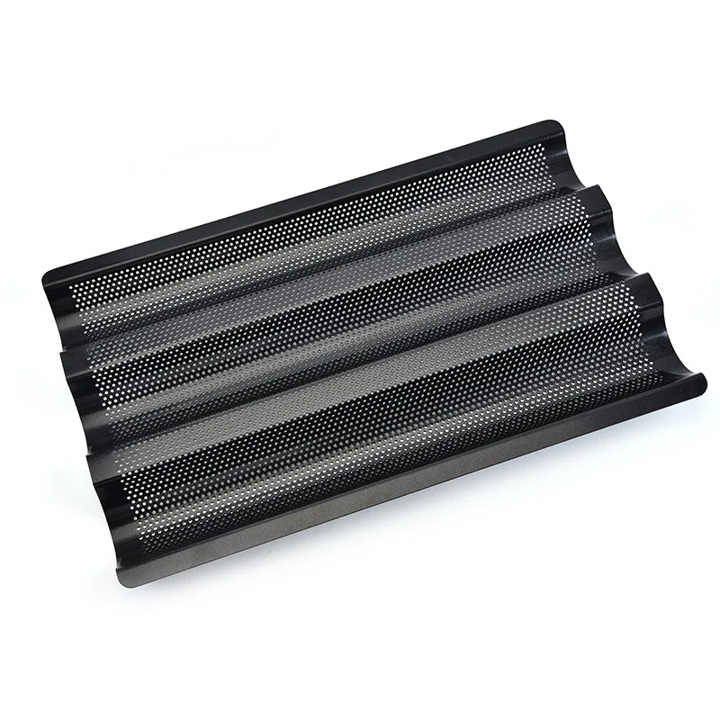 Bakery tool BPA free pastry bakeware non stick black french bread baking pan carbon steel baguette baking tray
